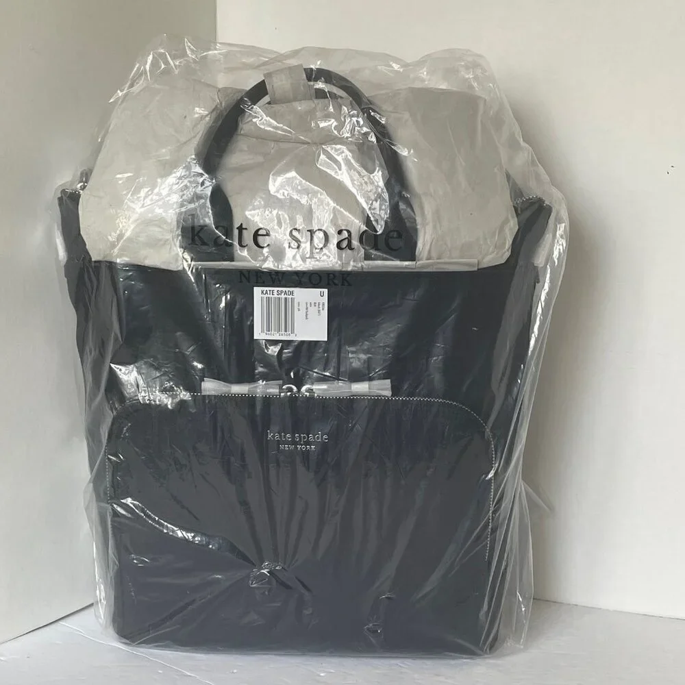 Kate Spade Sam KSNYL Nylon Convertible Tote Backpack Black
